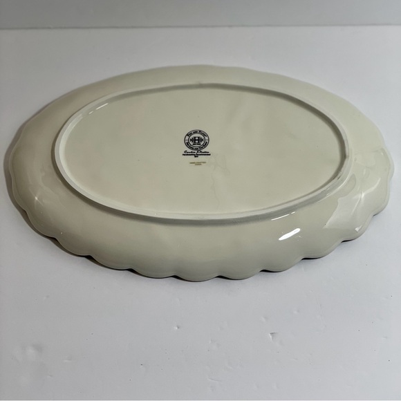 Fitz and Floyd White Ribbon Holly Earthenware Holiday Treats Cookie Platter - Picture 6 of 10